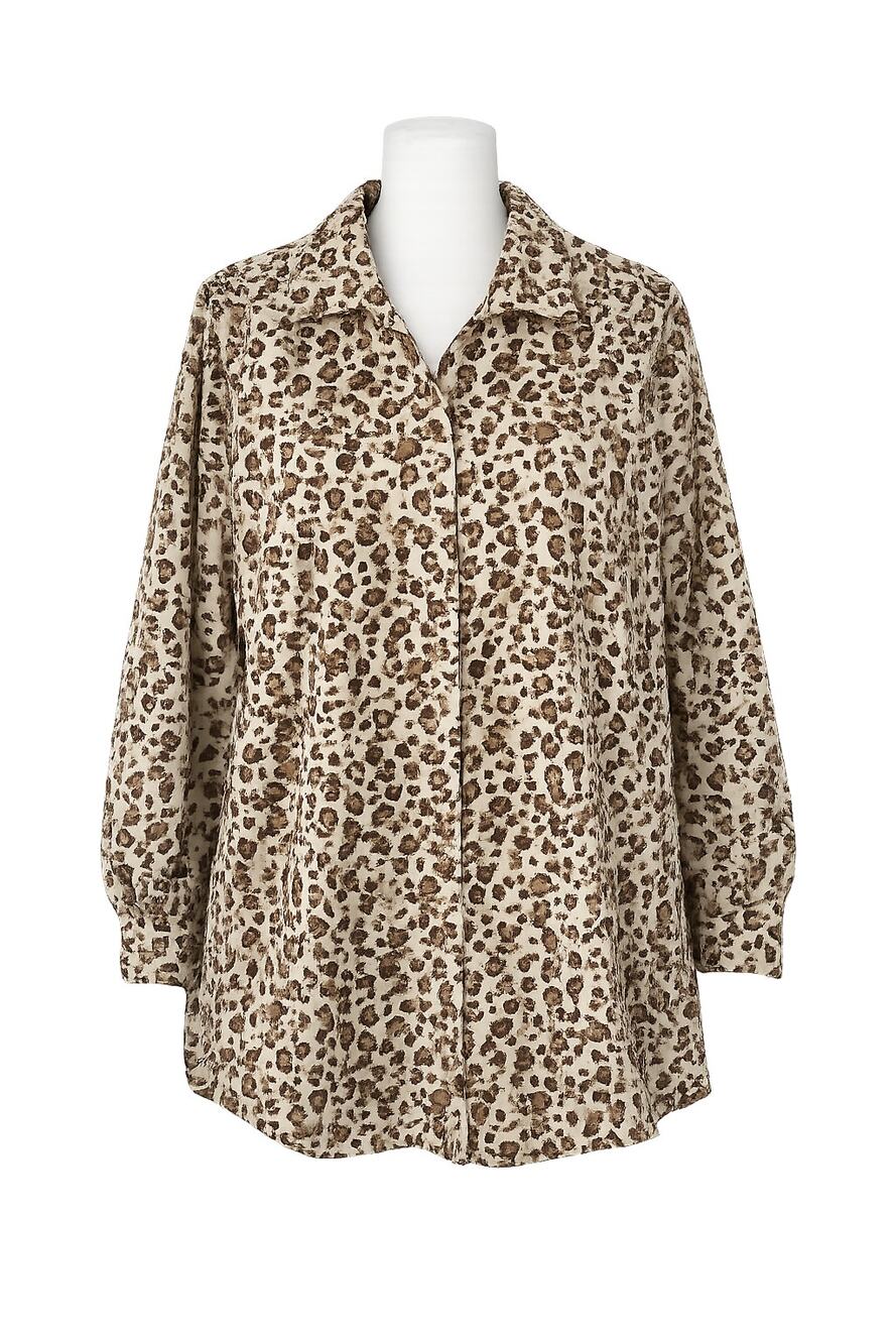 Chico’s Leopard Print No-Iron Button-Up Shirt | Effortless Chic | Size 3 (16/18)